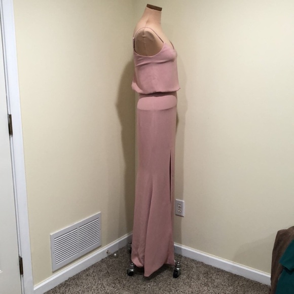 NWT Dress The Population Gracelyn Formal Dress Size Small Pink Blouson Slit - Picture 4 of 10